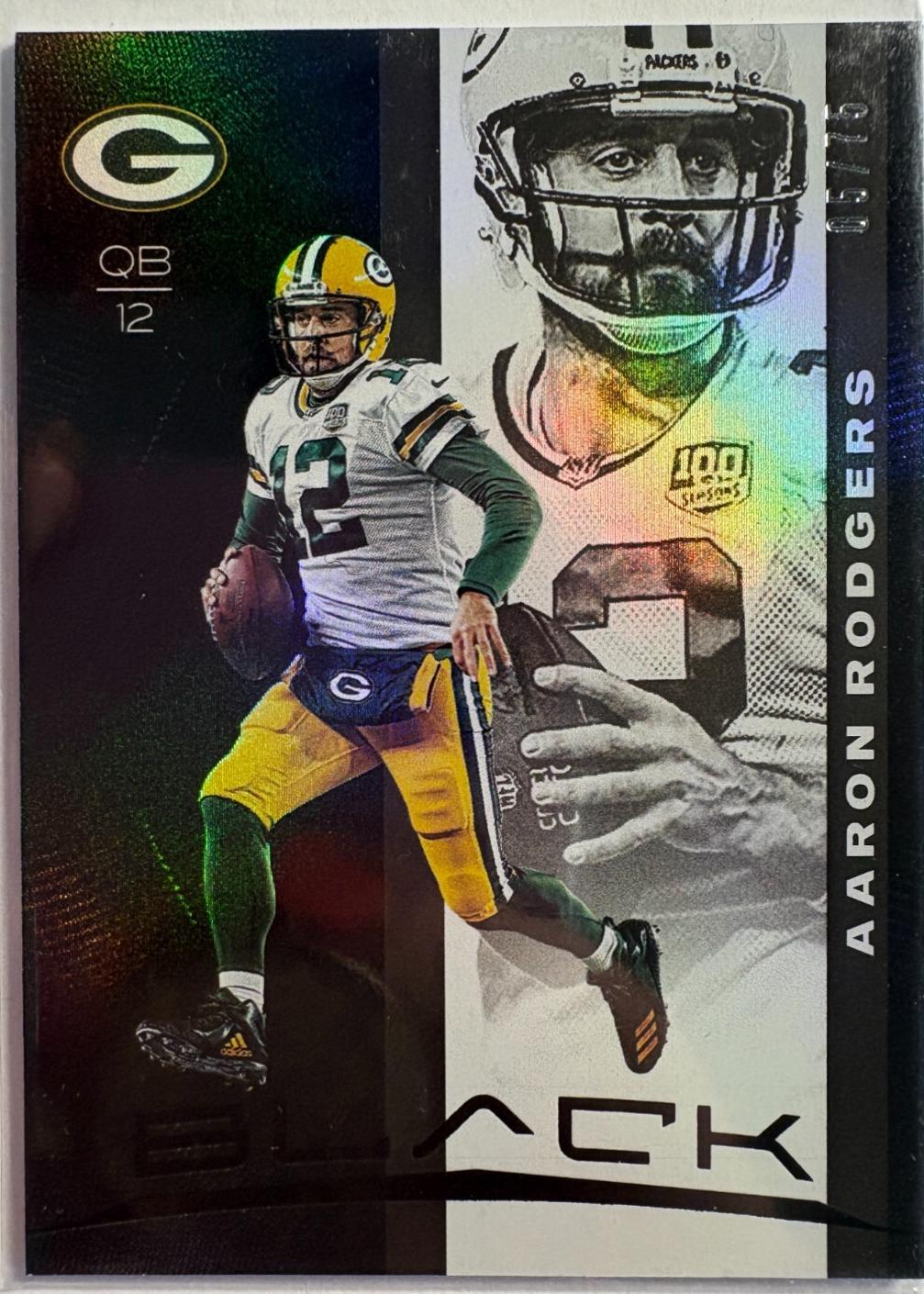 Aaron Rodgers #15 2019 Panini Black Football