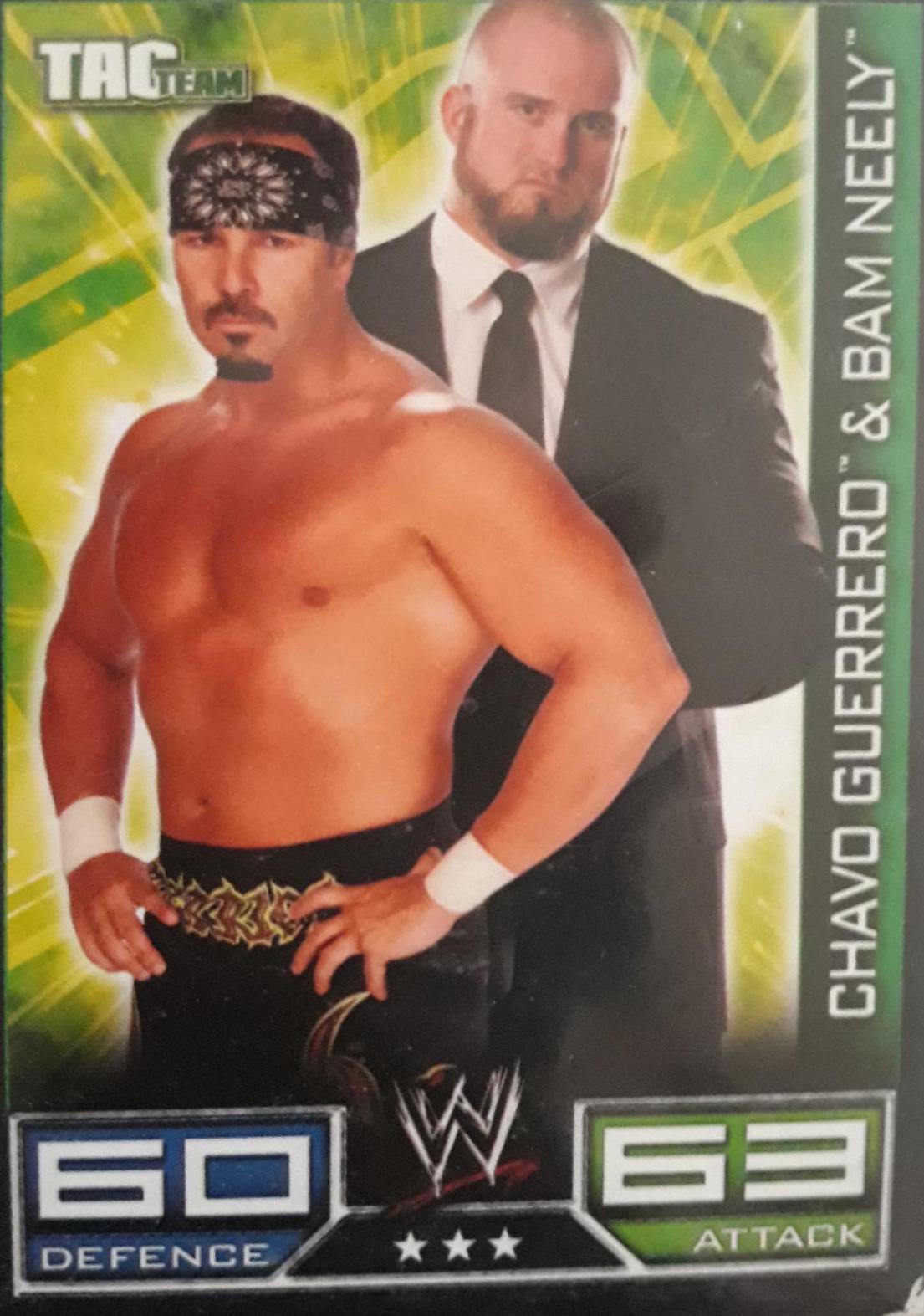 Chavo Guerrero, Bam Neely Wrestling Cards 2008 Topps WWE Slam Attax