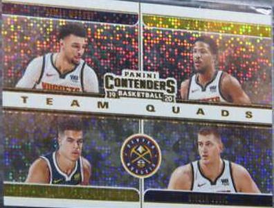 Jamal Murray, Malik Beasley, Michael Porter Jr. , Nikola Jokic #8 Basketball Cards 2019 Panini Contenders Team Quads