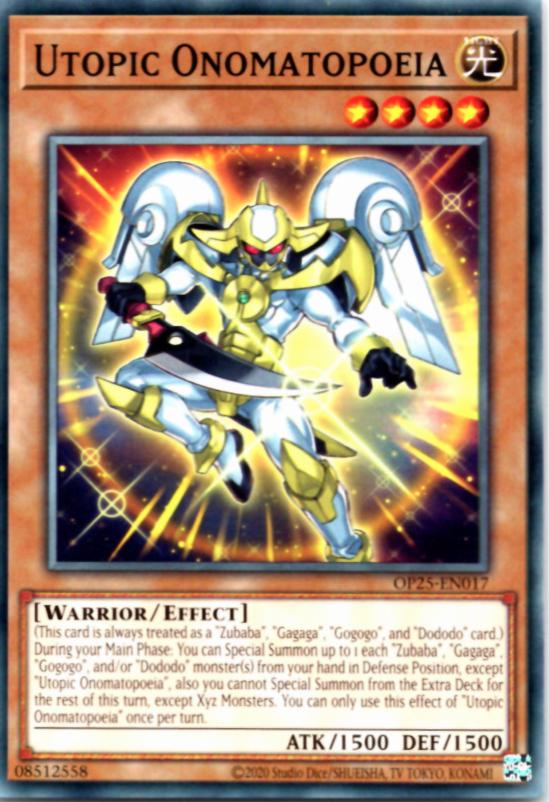 Utopic Onomatopoeia OP25-EN017 YuGiOh OTS Tournament Pack 25