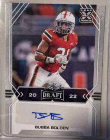 Bubba Bolden #BA-BB1 Football Cards 2022 Leaf Draft Autographs