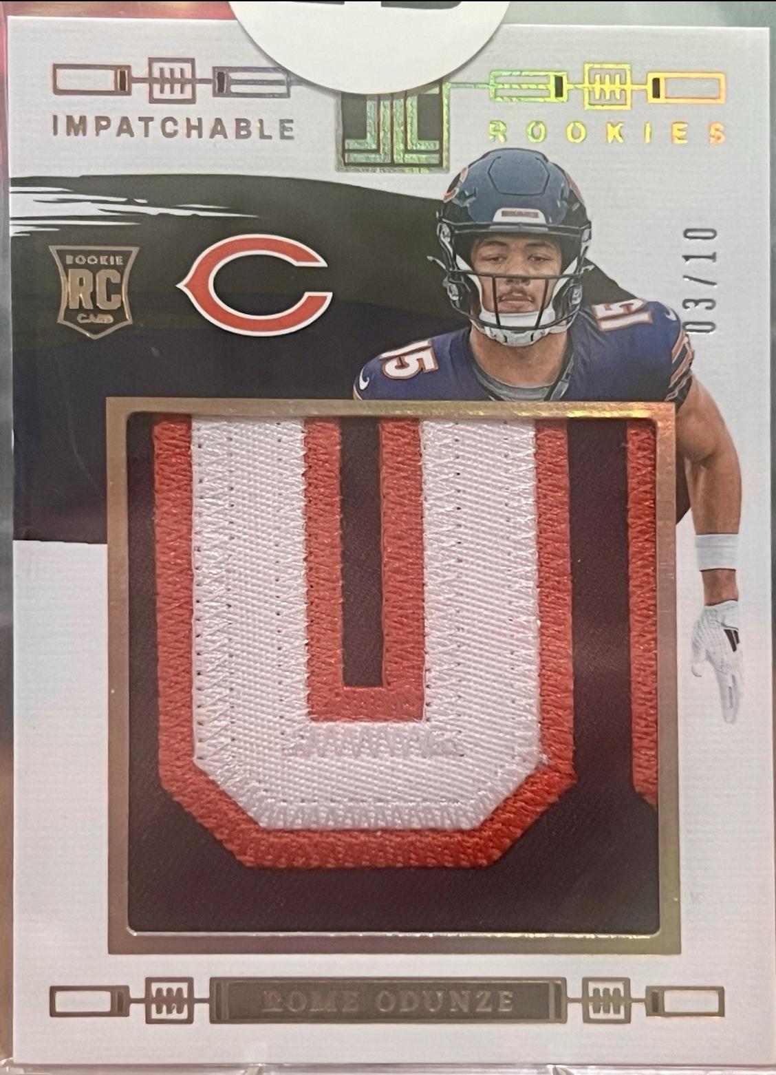 Rome Odunze #13 Football Cards 2024 Panini Impeccable ImPatchable Rookie
