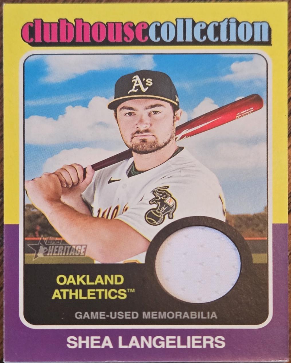 Shea Langeliers #CCR-SL 2024 Topps Heritage Baseball Clubhouse Collection Relic