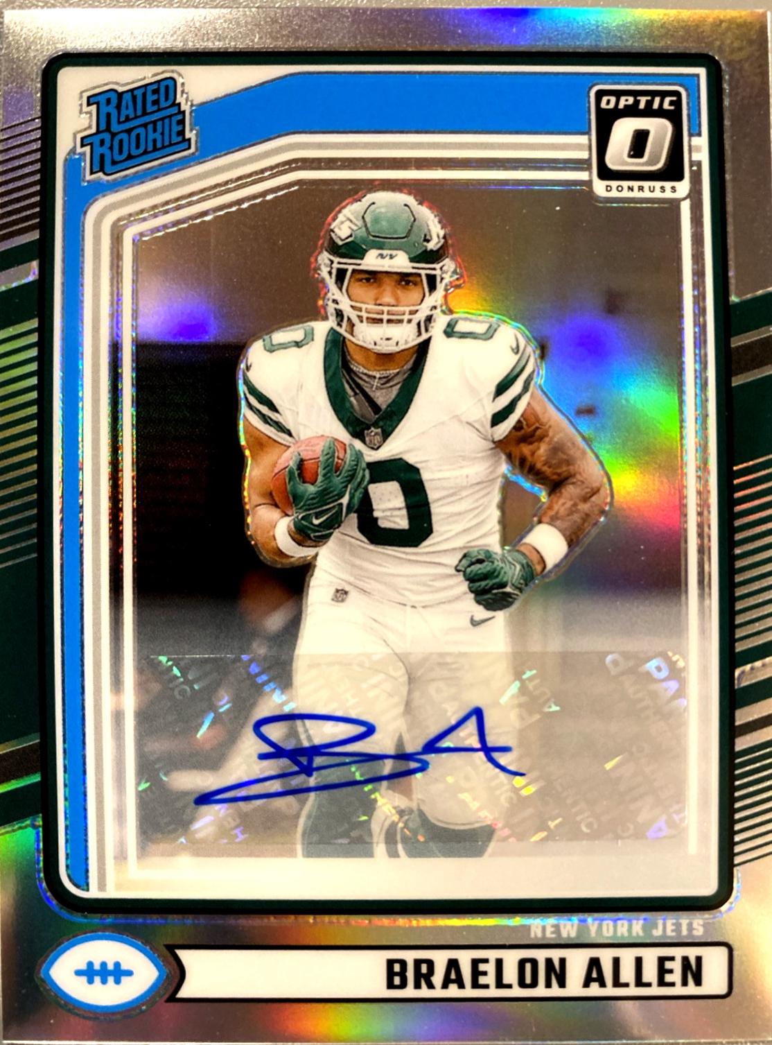 Braelon Allen #306 Football Cards 2024 Panini Donruss Optic Rated Rookie Preview Autograph