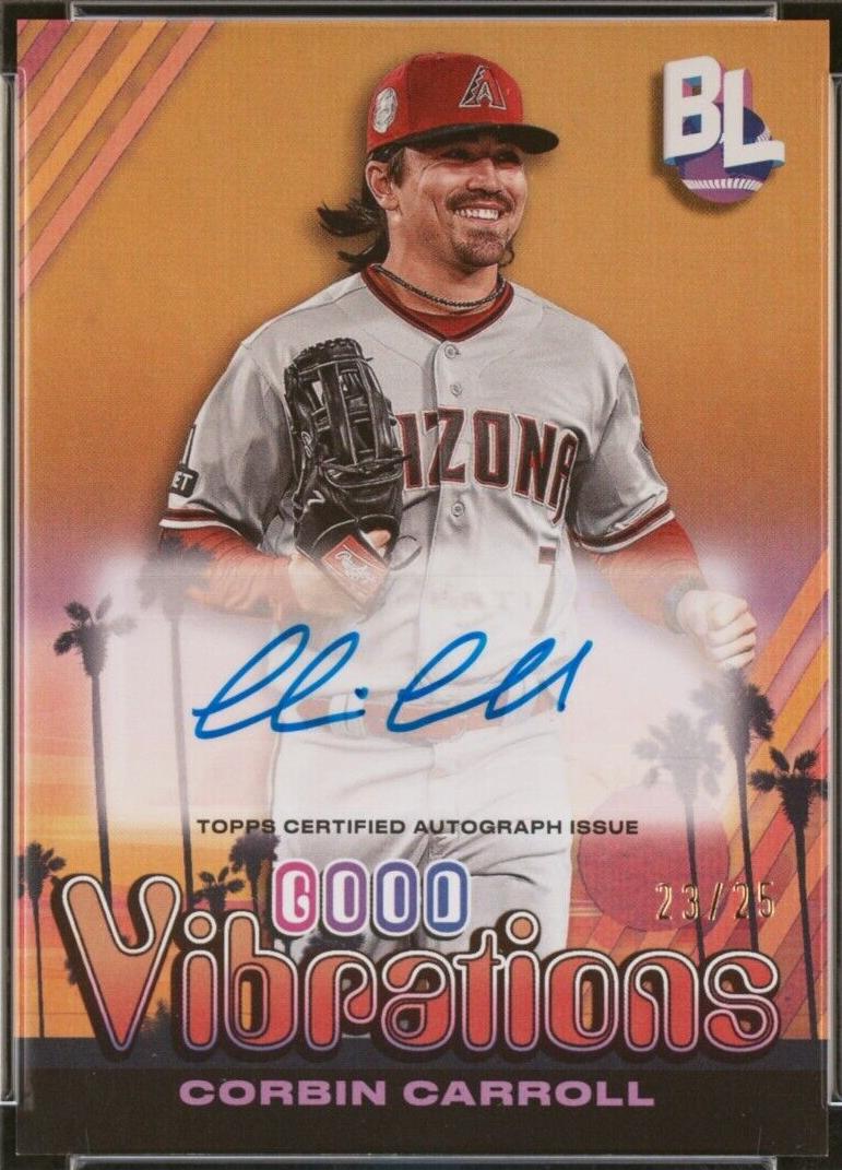 Corbin Carroll #GVA-CC Baseball Cards 2024 Topps Big League Baseball Good Vibrations Autographs Gold Foil