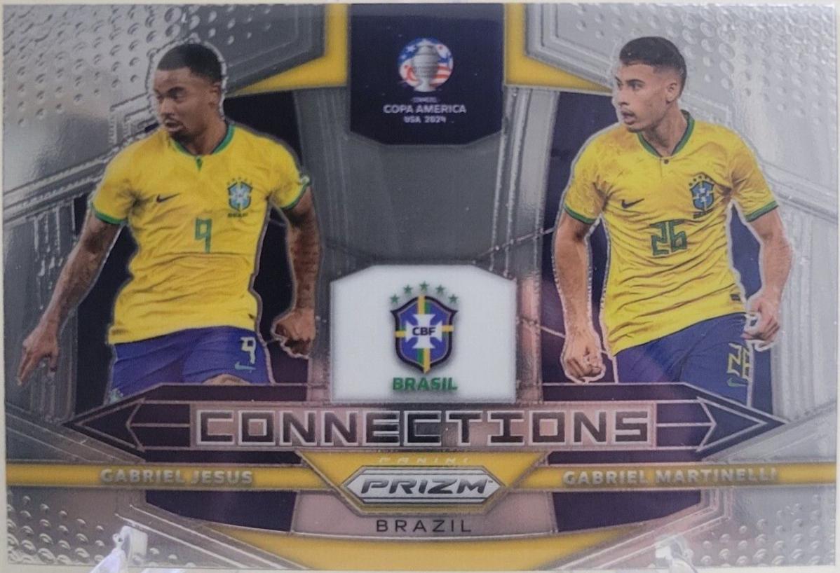 Gabriel Jesus / Gabriel Martinelli #3 Soccer Cards 2024 Panini Prizm Copa America Connections