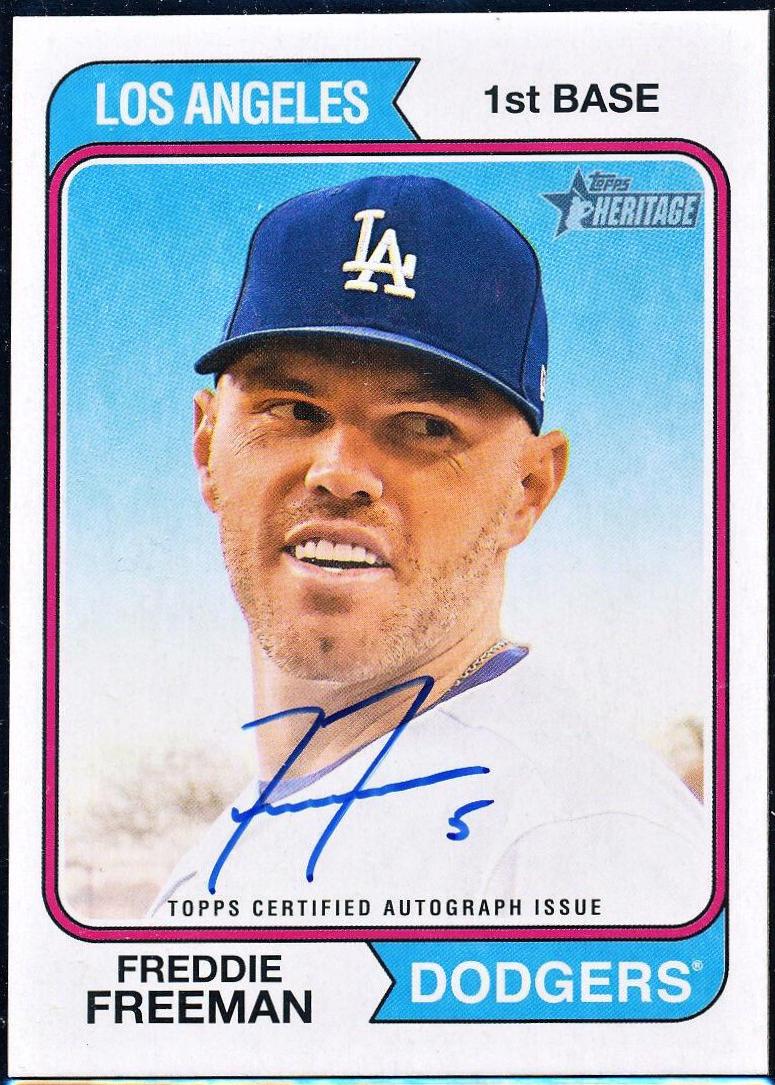Freddie Freeman #ROA-FF Baseball Cards 2023 Topps Heritage Real One Autographs