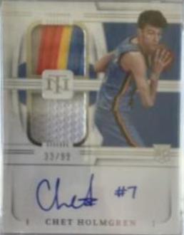 Chet Holmgren #RD-COT Basketball Cards 2022 Panini National Treasures Rookie Materials Autographs Dual