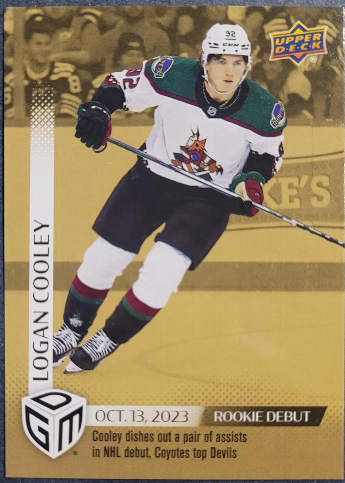 Logan Cooley #5 Hockey Cards 2023 Upper Deck Game Dated Moments