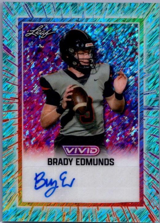 Brady Edmunds #BA-BE1 2025 Leaf Vivid Football Autographs