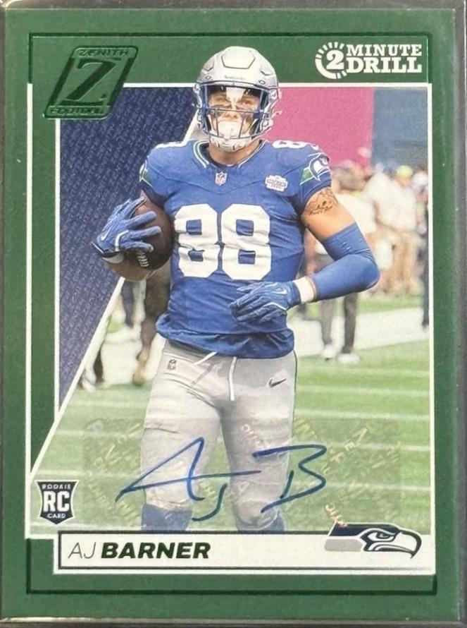 AJ Barner #104 2024 Panini Zenith Autograph Football