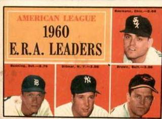 American League 1960 E.R.A. Leaders