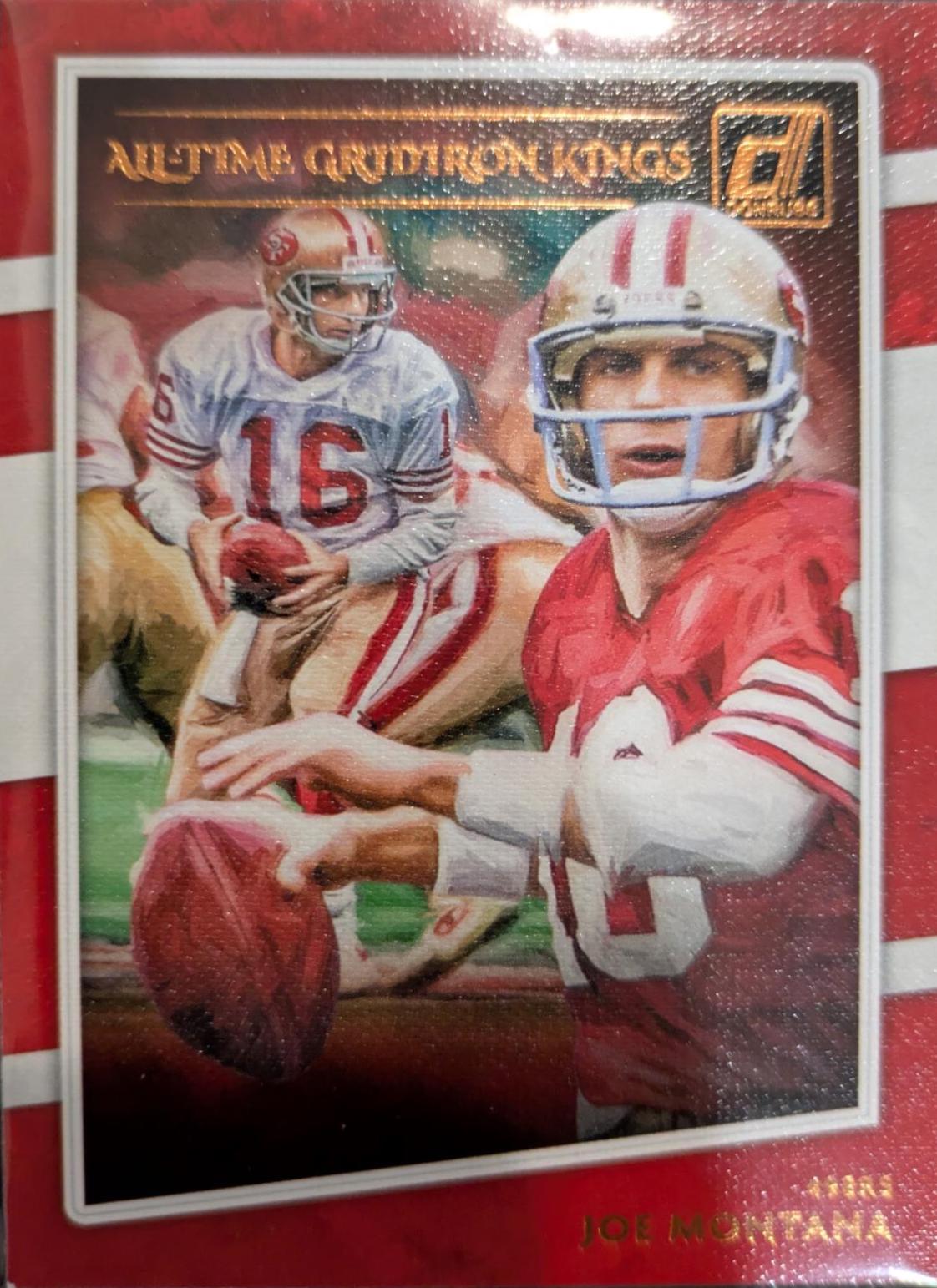 Joe Montana #ATGK-JM Football Cards 2020 Panini Donruss All Time Gridiron Kings