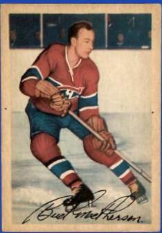 Bud MacPherson #22 Hockey Cards 1953 Parkhurst