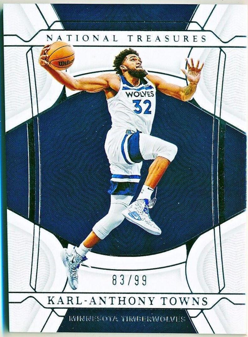 Karl Anthony Towns #9 Basketball Cards 2021 Panini National Treasures