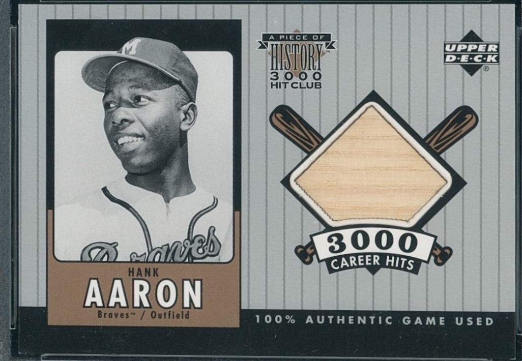 Hank Aaron #HAB 2000 Upper Deck Piece Of History 3000 Hit Club Baseball