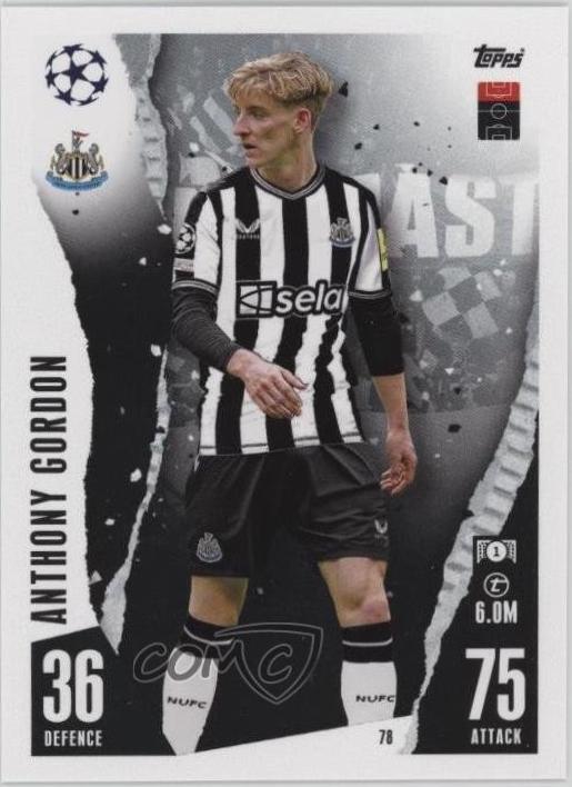 Anthony Gordon #78 2023 Topps Match Attax UEFA