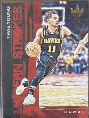 Trae Young #3 Basketball Cards 2023 Panini Court Kings Modern Strokes