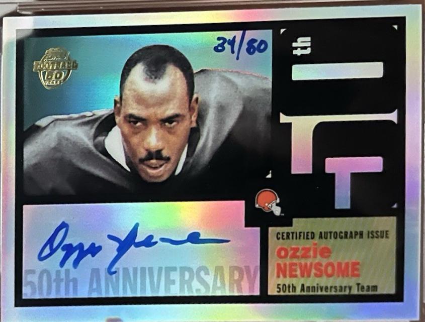 Ozzie Newsome #TA-ON Football Cards 2005 Topps 50th Anniversary Team Autograph