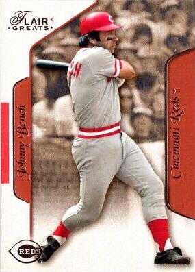 Johnny Bench #5 Baseball Cards 2003 Flair Greats