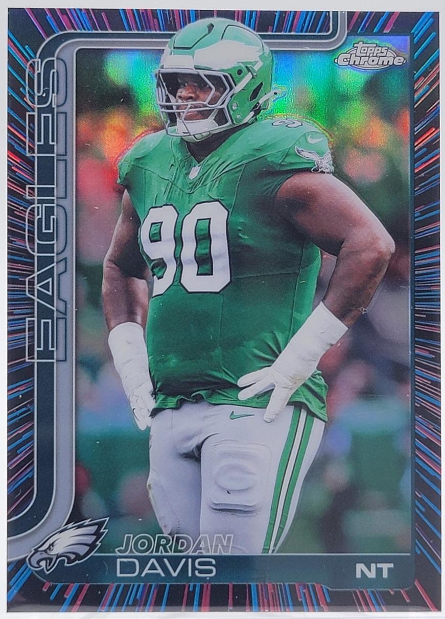 2025 Topps Chrome Jordan Davis [Neon Pulse Refractor] #249 card