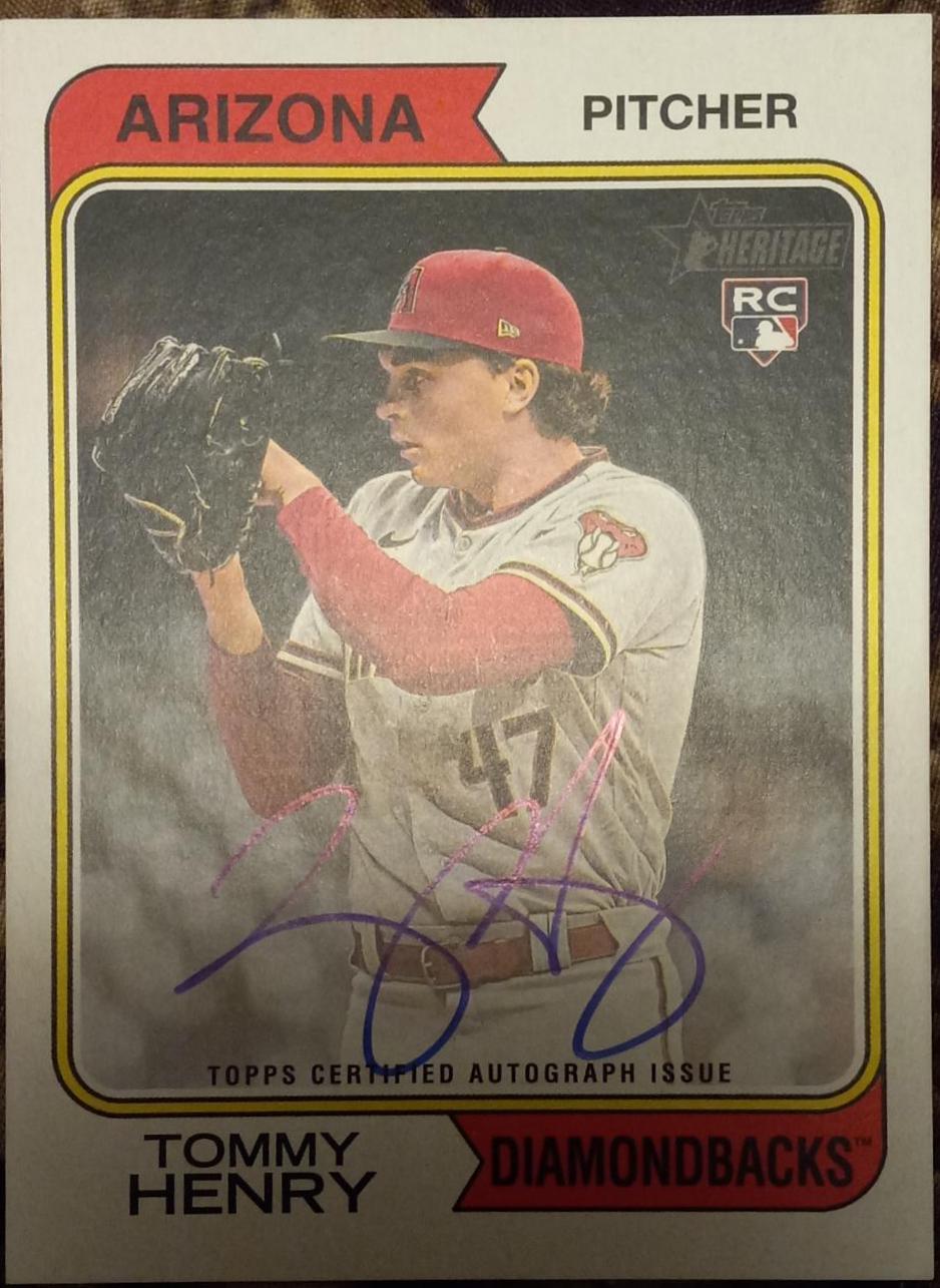 Tommy Henry #ROA-THY Baseball Cards 2023 Topps Heritage Real One Autographs High Number