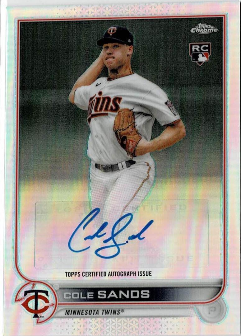 Cole Sands #AC-CSA 2022 Topps Chrome Update Baseball Autograph