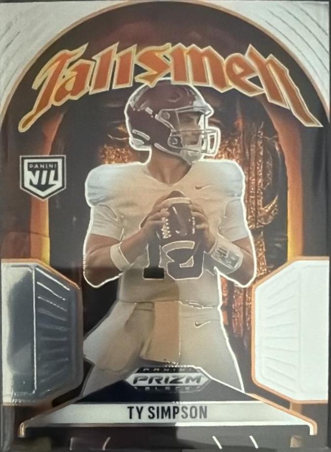 Ty Simpson #25 2025 Panini Prizm Black Football Talismen