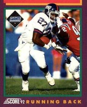 Rodney Hampton #123 Football Cards 1992 Panini Score