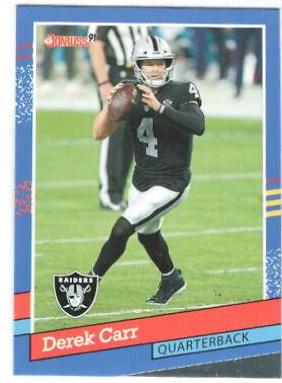 Derek Carr #91-30 Football Cards 2021 Panini Donruss Retro 1991
