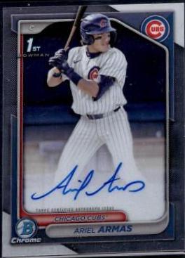 Ariel Armas #CPA-AA Baseball Cards 2024 Bowman Draft Chrome Prospect Autograph