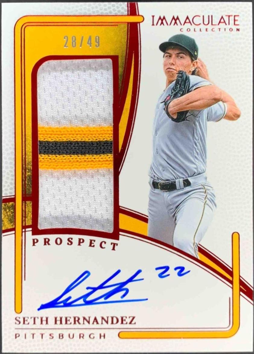 Seth Hernandez #5 2026 Panini Immaculate Prospect Patch Autograph Baseball