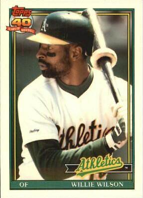 Willie Wilson #129T Baseball Cards 1991 Topps Traded Tiffany