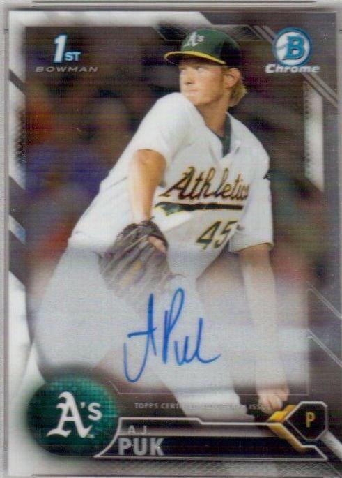 A.J. Puk #CDA-AP Baseball Cards 2016 Bowman Draft Chrome Picks Autographs