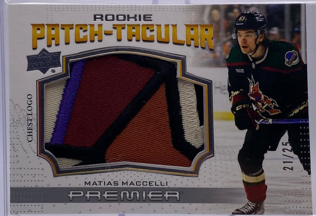 Matias Maccelli #RPT-MM 2022 Upper Deck Premier Rookie Patch Taculars Hockey