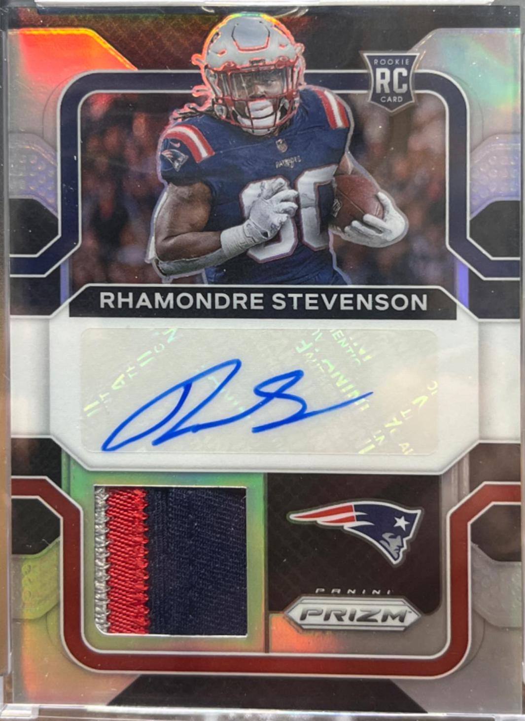 Rhamondre Stevenson #RPA-RS Football Cards 2021 Panini Prizm Rookie Patch Autographs