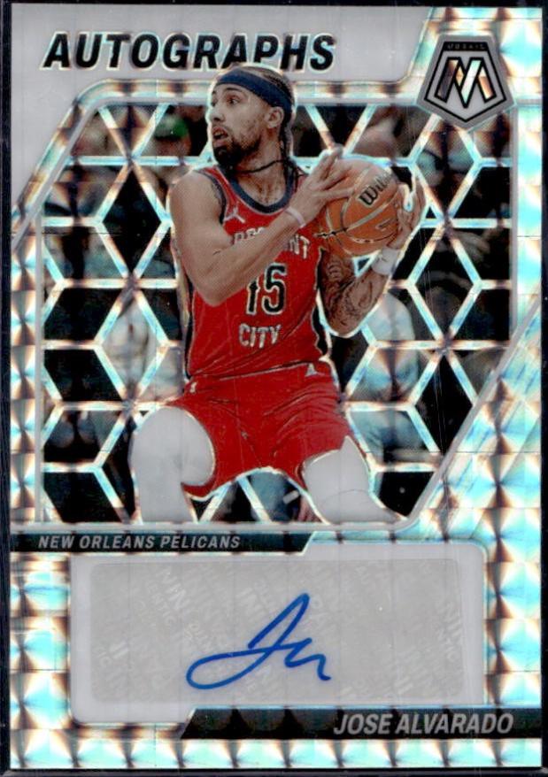 Jose Alvarado #AM-ALV Basketball Cards 2023 Panini Mosaic Autographs
