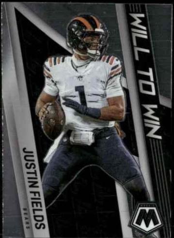 Justin Fields #WW-14 Football Cards 2022 Panini Mosaic Will to Win