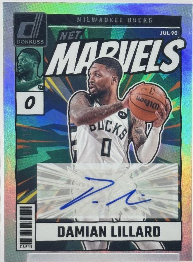 Damian Lillard #10 Basketball Cards 2024 Panini Donruss Net Marvels Signature