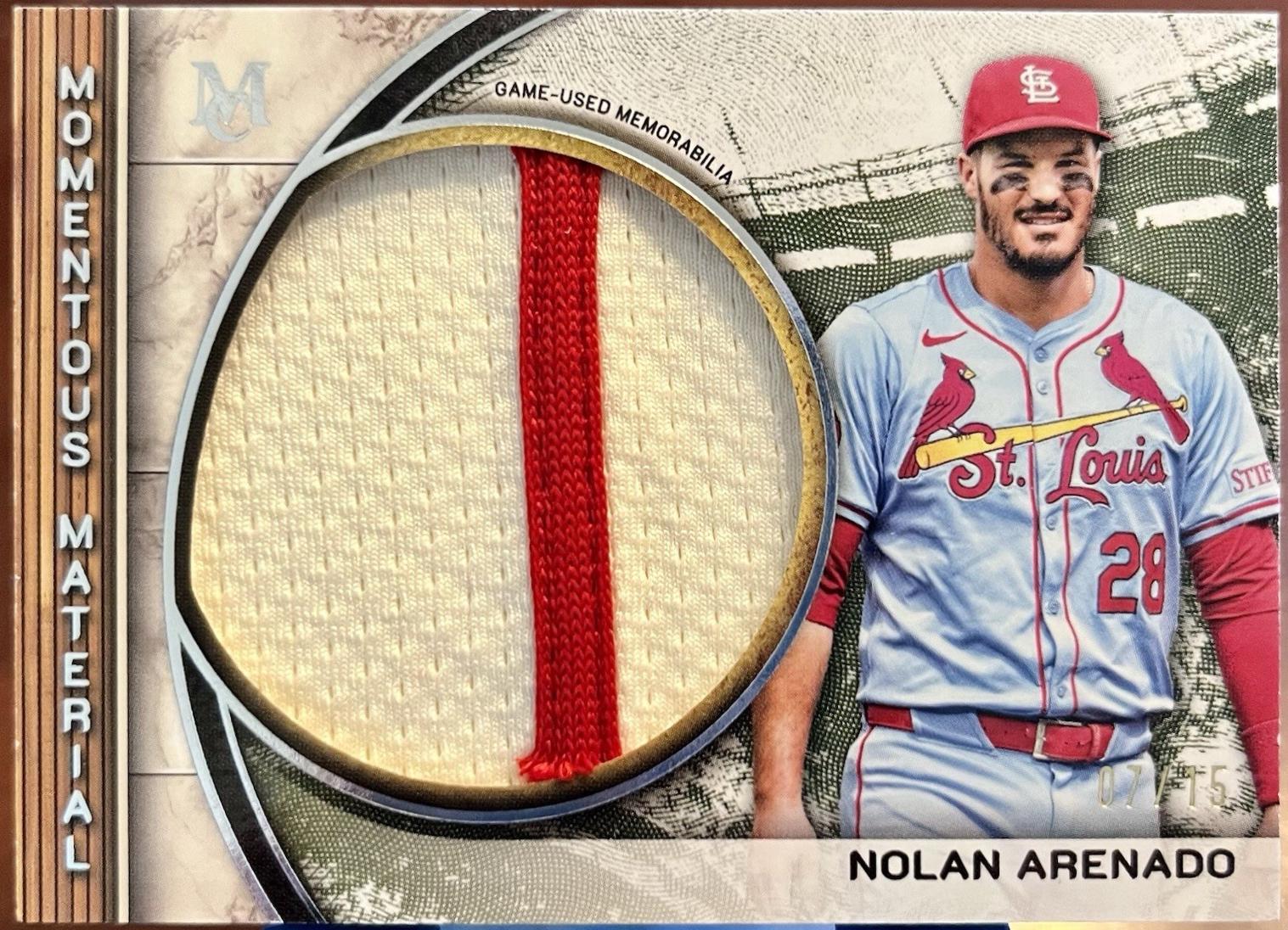 Nolan Arenado #MMJP-NA 2025 Topps Museum Collection Momentous Material Jumbo Patch Relic Baseball
