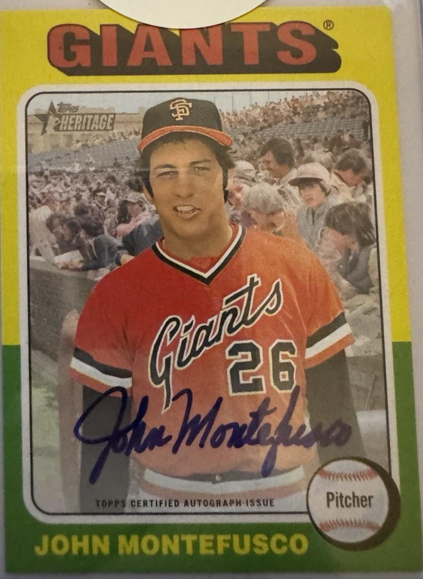 John Montefusco #ROA-JMO Baseball Cards 2024 Topps Heritage Mini Real One Autograph