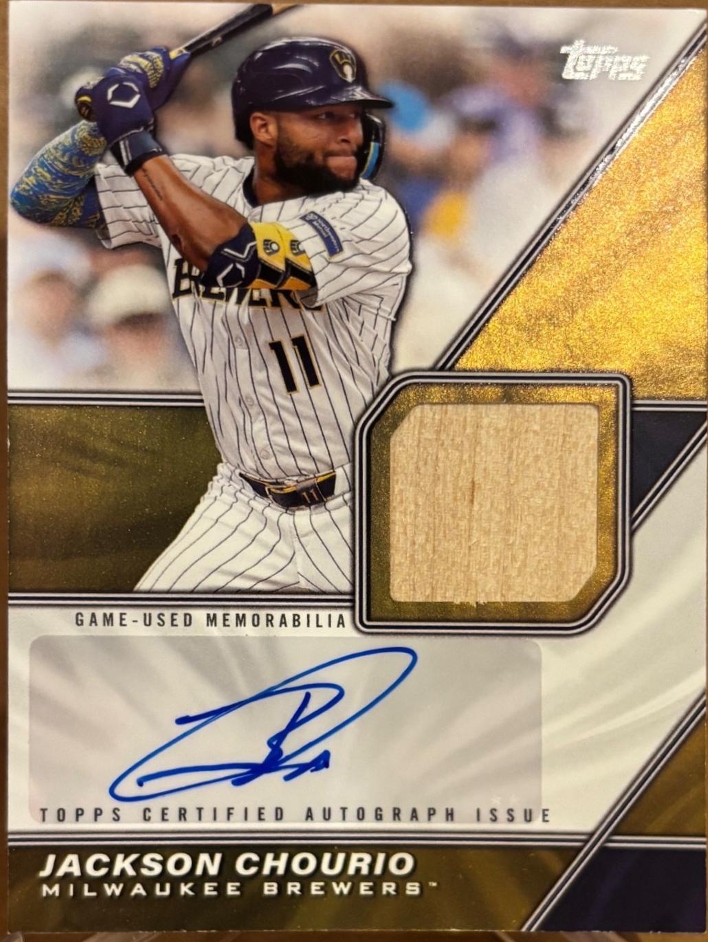 Jackson Chourio #MLMA-JCH 2026 Topps Baseball Major League Material Autographs