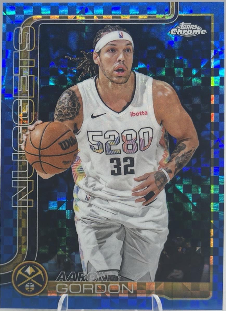 2025 Topps Chrome Aaron Gordon [Blue X-Fractor] #100 card