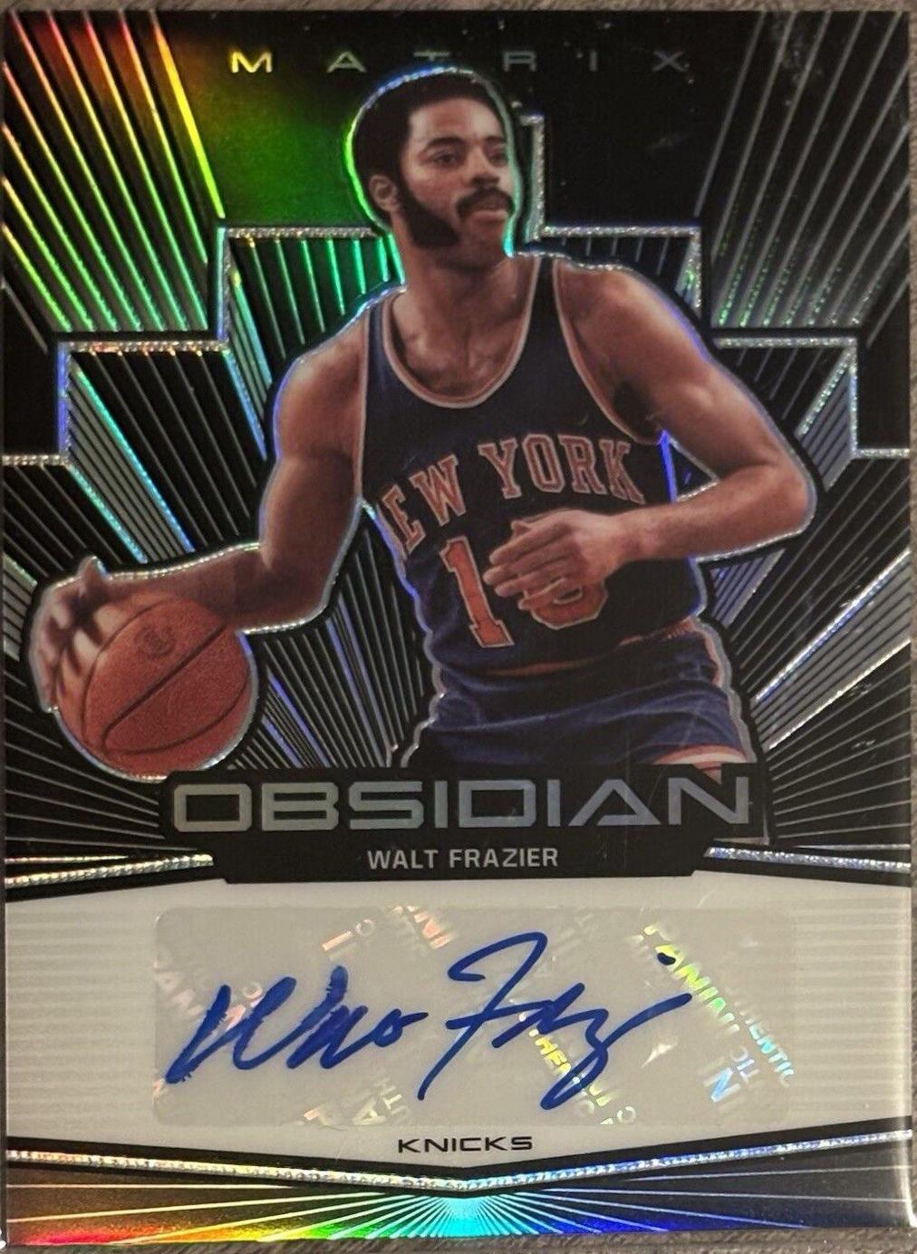 Walt Frazier #MA-WFZ Basketball Cards 2019 Panini Obsidian Matrix Autographs