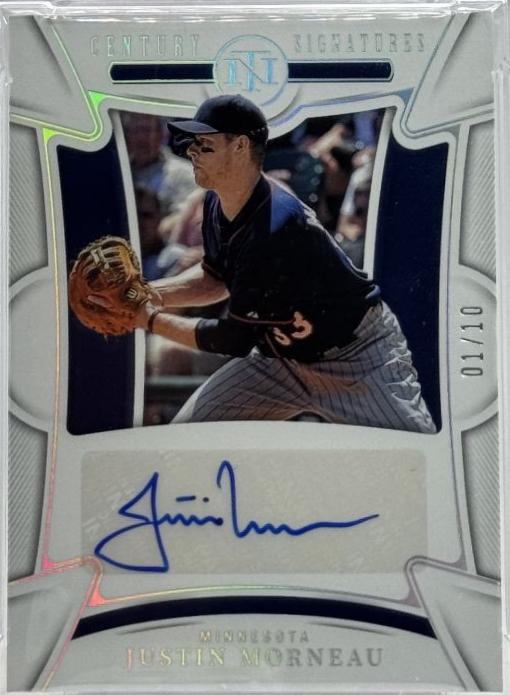 Justin Morneau #9 Baseball Cards 2023 Panini National Treasures Century Signatures