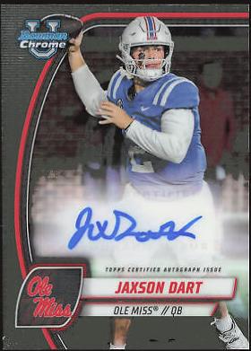 Jaxson Dart #PA-JDA Football Cards 2024 Bowman Chrome University Prospect Autograph