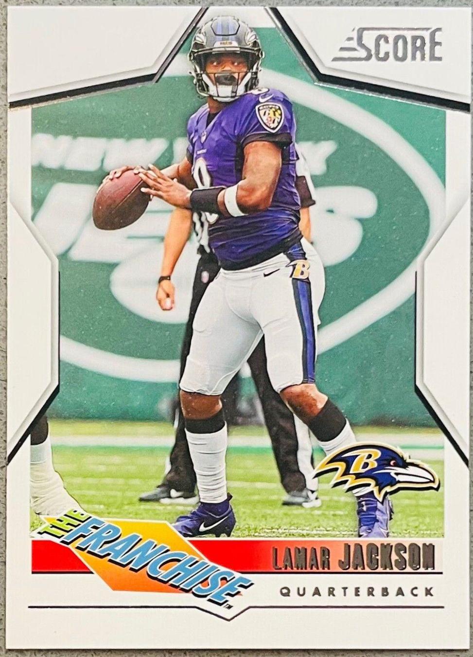 Lamar Jackson #3 Football Cards 2023 Panini Score The Franchise