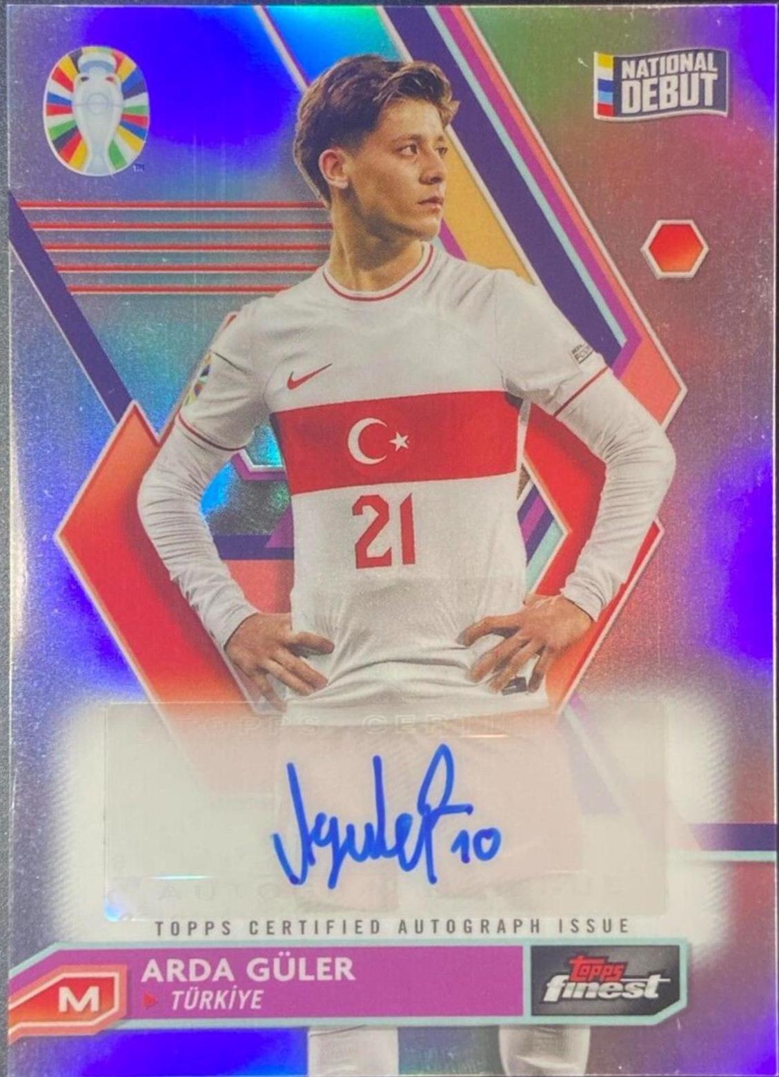 Arda Guler #BCA-AG Soccer Cards 2023 Topps Finest Road to UEFA EURO Autograph