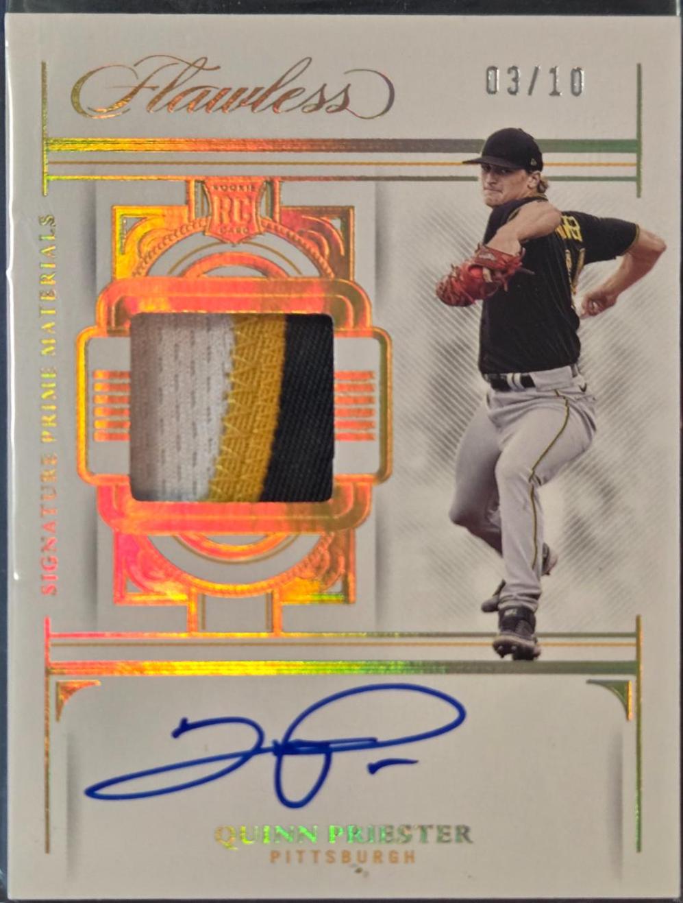 Quinn Priester #SPM-QP Baseball Cards 2022 Panini Flawless Rookie Patch Autographs