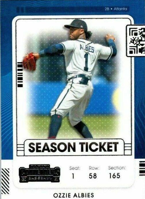 Ozzie Albies #1 Baseball Cards 2021 Panini Contenders
